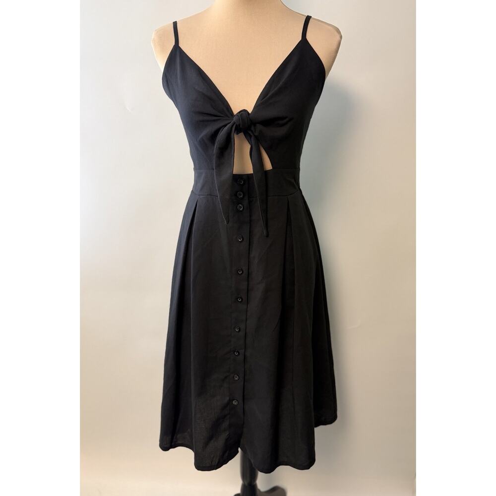 Retro Rockabilly‎ Pinup Dress Medium Black Knee Length Whimsigoth Dark Romance
